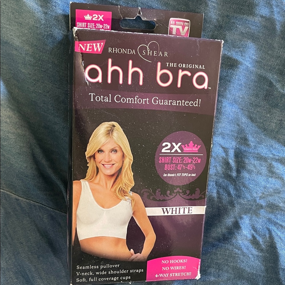 Rhonda Shear ahh bra White Seamless Pullover Comfort Bra